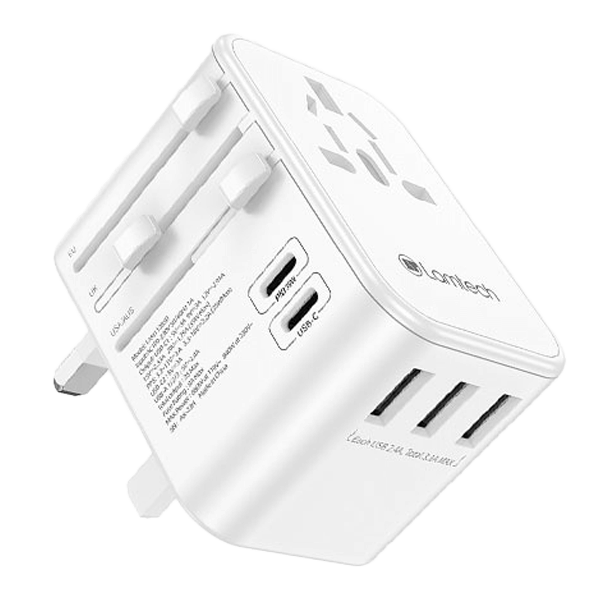 Universal Αντάπτορας Ταξιδίου LAMTECH 35W Λευκό - 3