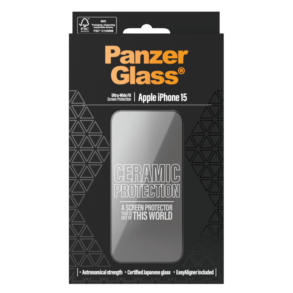 Γυαλί Προστασίας Οθόνης PANZERGLASS Ceramic Protection Ultra - Wide Fit για iPhone 15 - 3