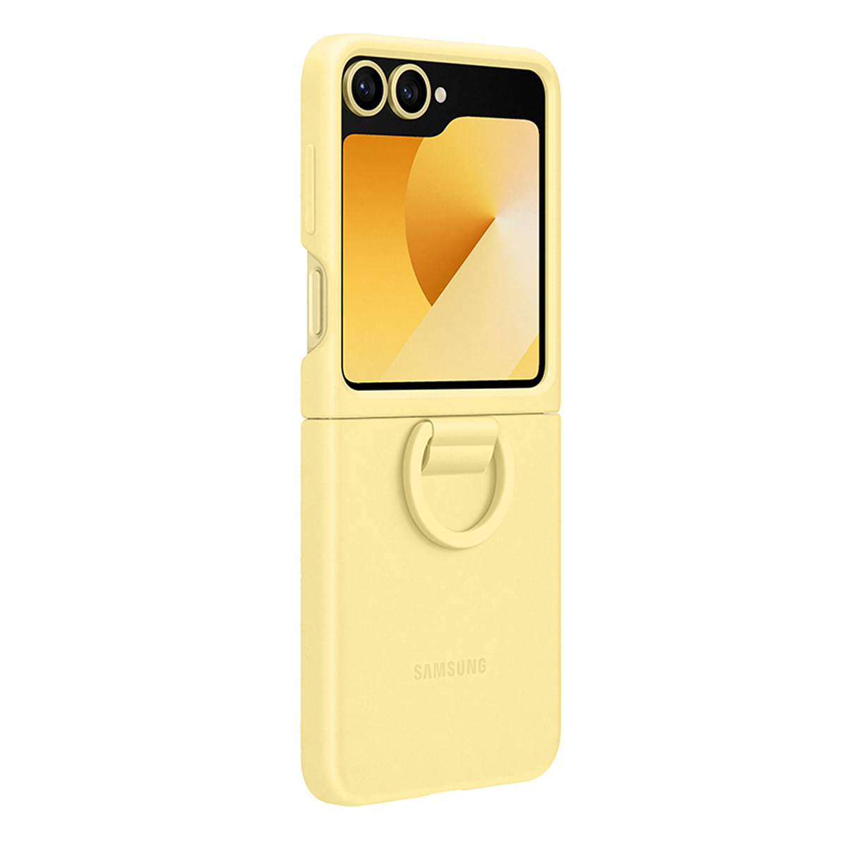 Θήκη Σιλικόνης SAMSUNG Galaxy Z Flip6 με Δαχτυλίδι Λαβής Yellow