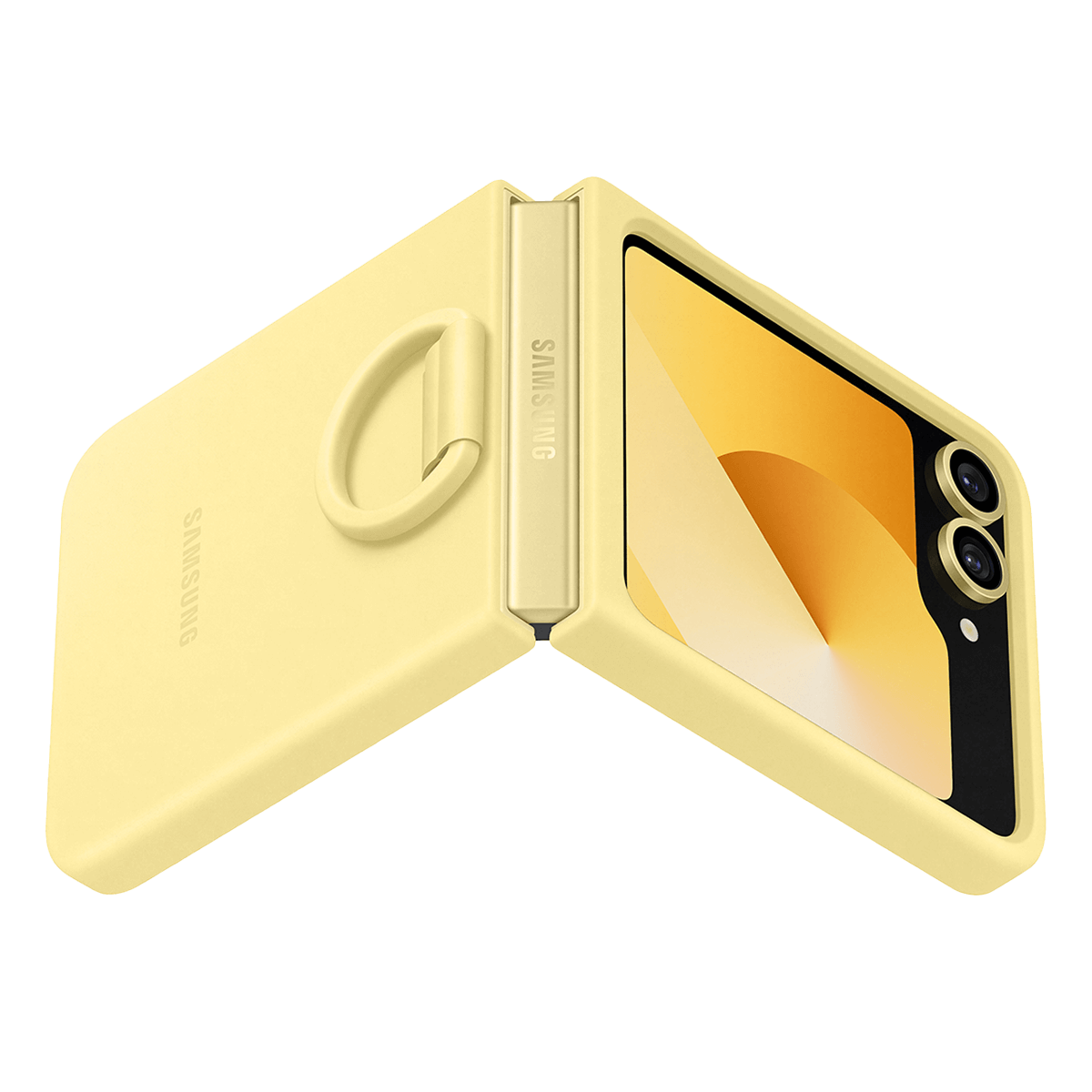 Θήκη Σιλικόνης SAMSUNG Galaxy Z Flip6 με Δαχ τυλίδι Λαβής Yellow - 3