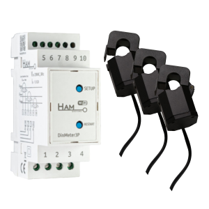 HAM SYSTEMS DinMeter3P Wi-Fi Τριφασικός Μετρητής και Αναλυτής Ρεύματος Ράγας με Μ/Τ 3x80A