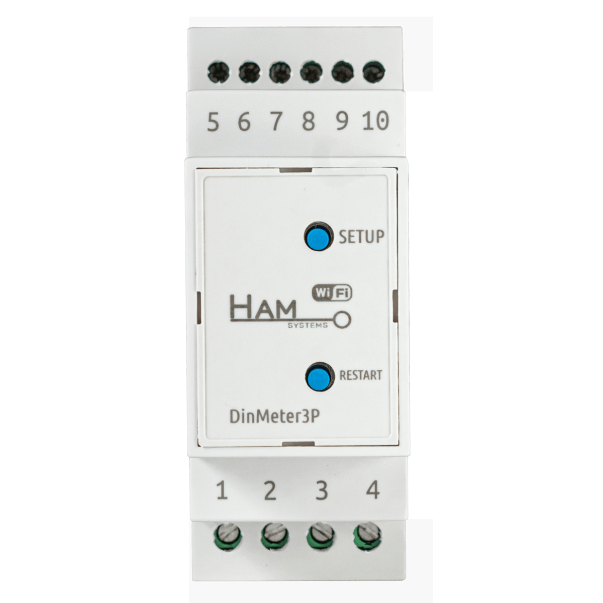 HAM SYSTEMS DinMeter3P Wi-Fi Τριφασικός Μετρητής και Αναλυτής Ρεύματος Ράγας με Μ/Τ 3x300A - 2