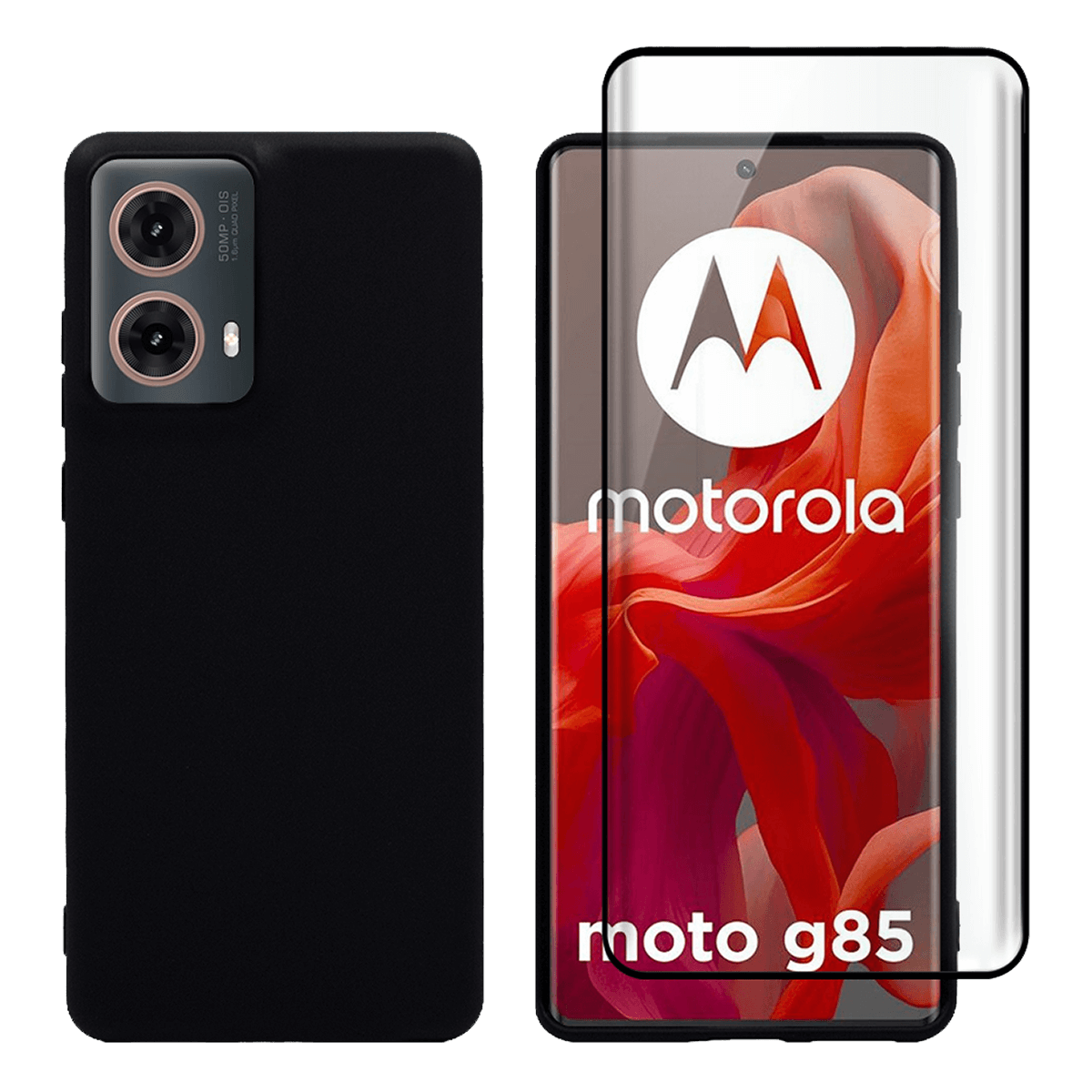 Θήκη Matte + Γυαλί Προστασίας Οθόνης COSY για MOTOROLA Moto G85 Μαύρη