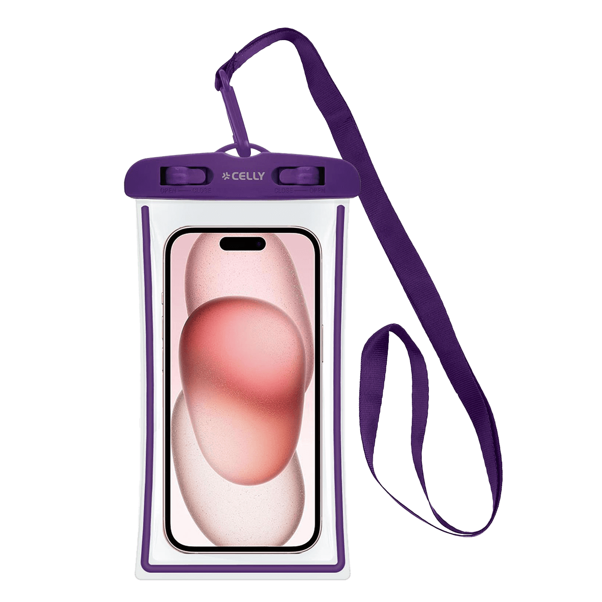 Universal Αδιάβροχη Θήκη CELLY για Smartphone έως 7'' Μωβ