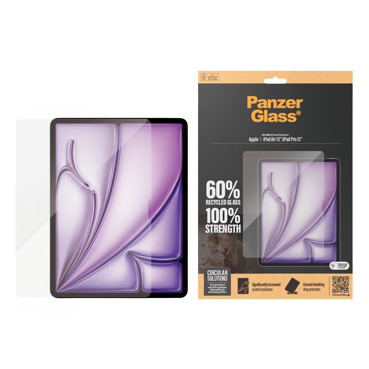 Γυαλί Προστασίας Οθόνης PANZERGLASS Ultra - Wide Fit για iPad Air 13 (M3)/ iPad Pro 13'' (M5) - 2