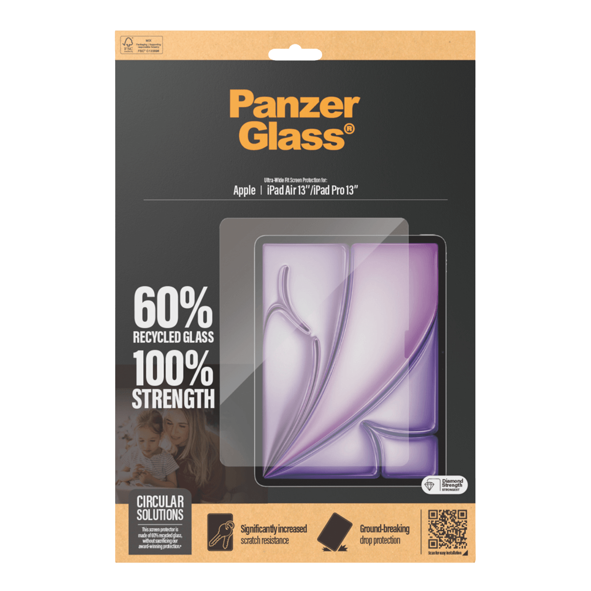 Γυαλί Προστασίας Οθόνης PANZERGLASS Ultra - Wide Fit για iPad Air 13 (M3)/ iPad Pro 13'' (M5) - 4