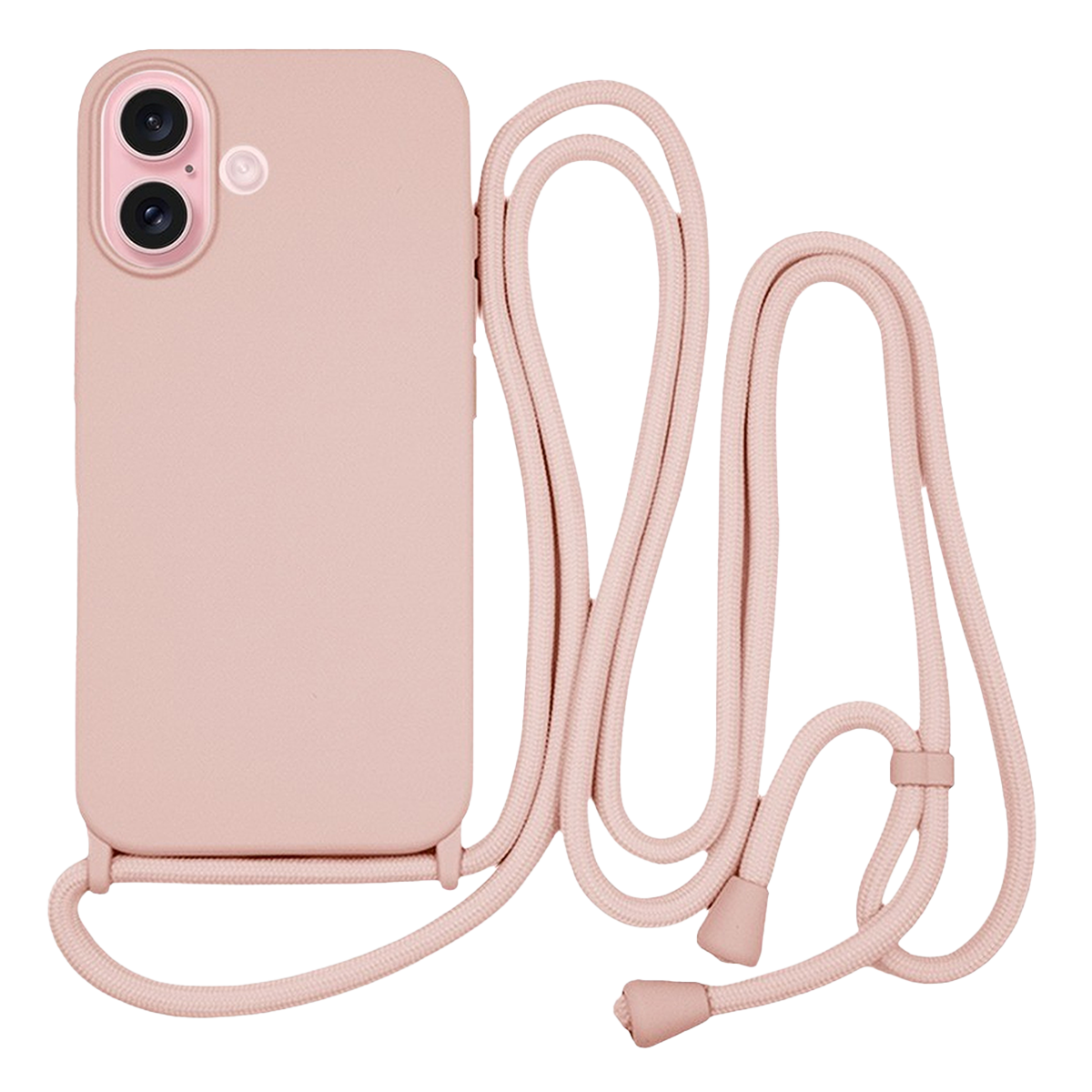 Θήκη Σιλικόνης COSY Crossbody για iPhone 16 Pink