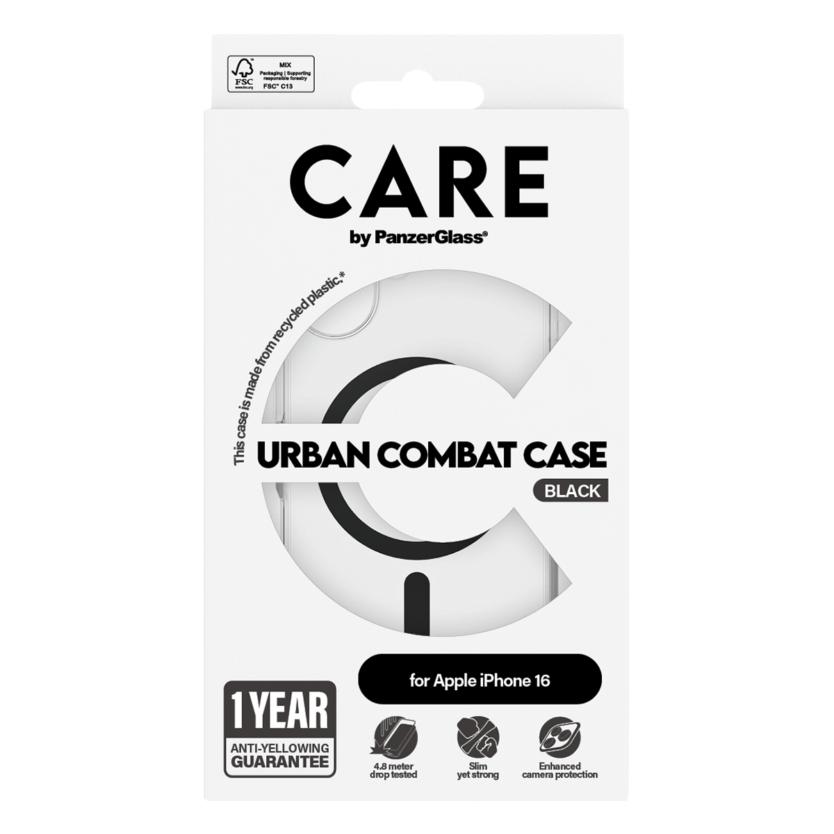 Διάφανη Θήκη Flagship CARE by Panzerglass Urban Combat με Black MagSafe για iPhone 16 - 3