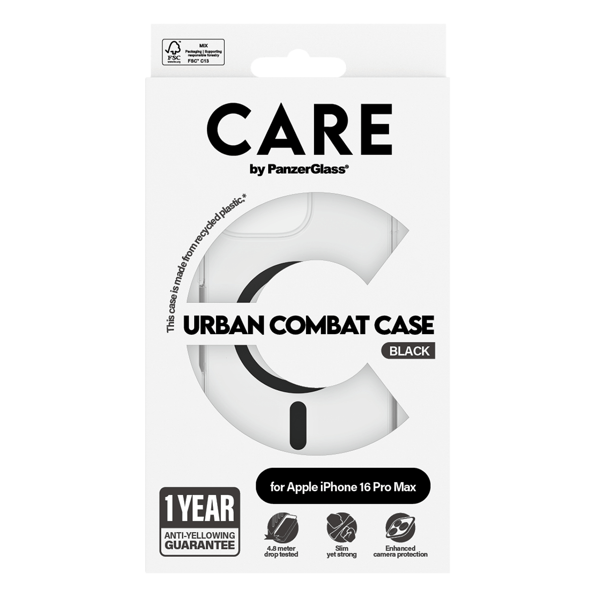 Διάφανη Θήκη Flagship CARE by Panzerglass Urban Combat με Black MagSafe για iPhone 16 Pro Max - 3