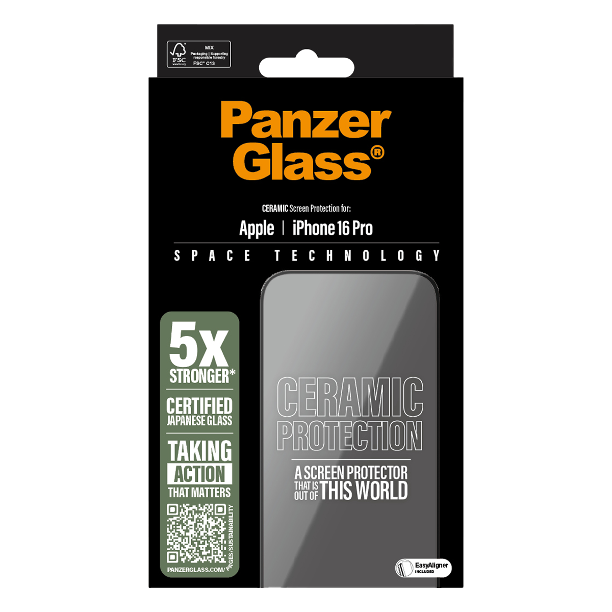 Γυαλί Προστασίας Οθόνης με Πλαίσιο PANZERGLASS Ceramic για iPhone 16 Pro - 3