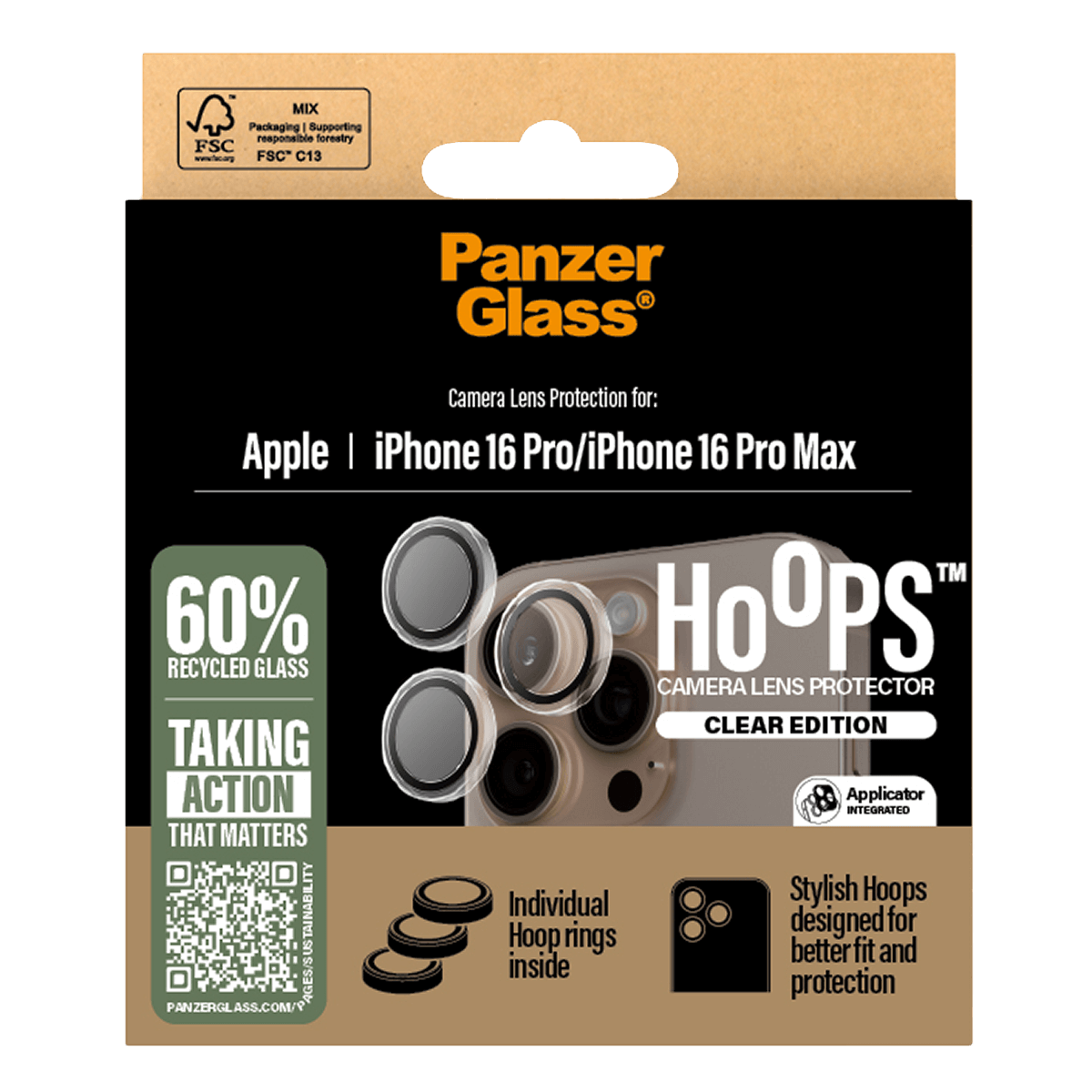 Φακοί Προστασίας Κάμερας με Πλαίσιο PANZERGLASS Hoops για iPhone 16 Pro/ 16 Pro Max - 3