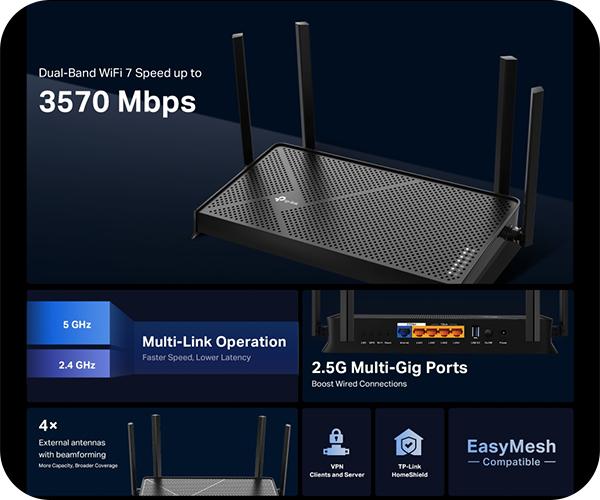 tplink triband be3600 wifi router 3600mbps
