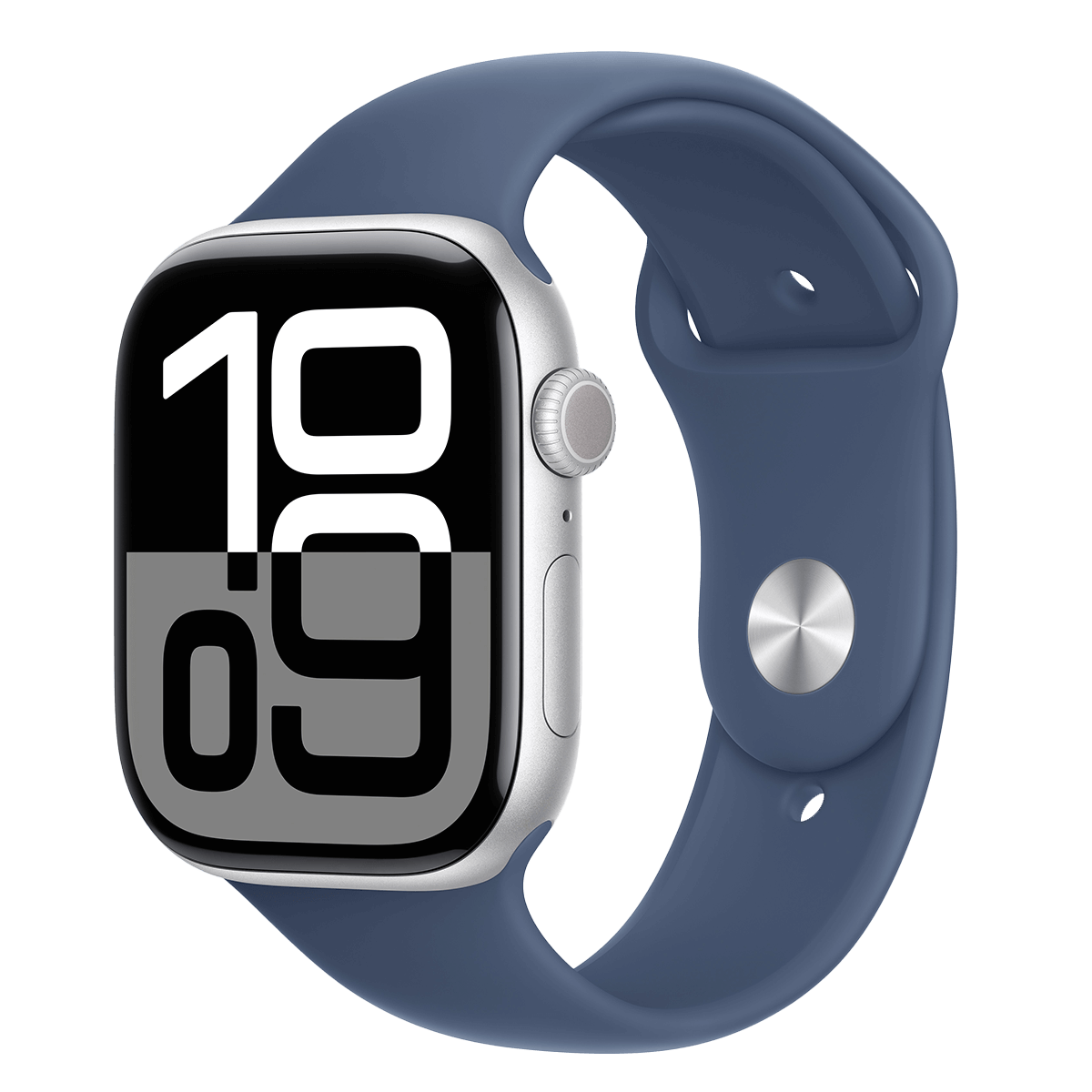 APPLE Watch Series 10 GPS 42mm Silver Aluminum Case με Denim Sport Band Medium/ Large Smartwatch - 2