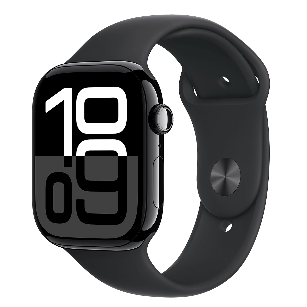 APPLE Watch Series 10 GPS 46mm Jet Black Aluminum Case με Black Sport Band Medium/ Large Smartwatch - 2
