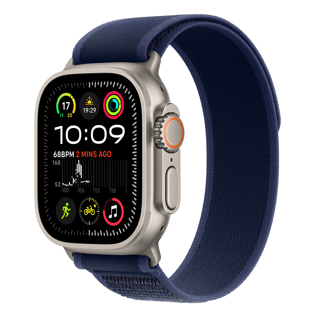 APPLE Watch Ultra 2 49mm Natural Titanium με Trail Loop Blue Medium/ Large Smartwatch