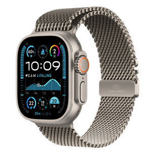 APPLE Watch Ultra 2 49mm Natural Titanium με Milanese Loop Small Smartwatch
