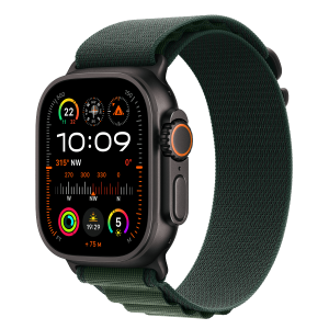 APPLE Watch Ultra 2 49mm Black Titanium με Alpine Loop Dark Green Large Smartwatch