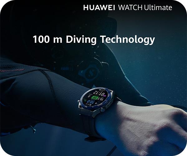 HUAWEI Watch Ultimate βάθος έως 100 μέτρα