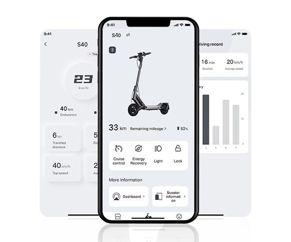 NAVEE S40 Ηλεκτρικό Σκούτερ με 25 km/h navee app