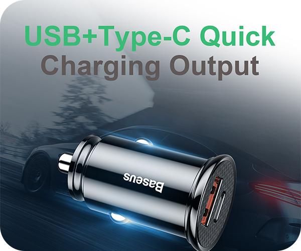 travel charger BASEUS dual 30w type c