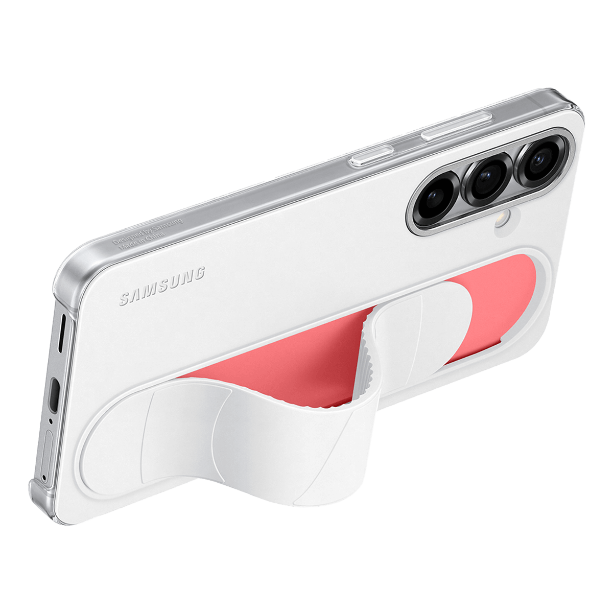 Θήκη Standing Cover SAMSUNG Galaxy S25 με Λουράκι Λευκή - 2
