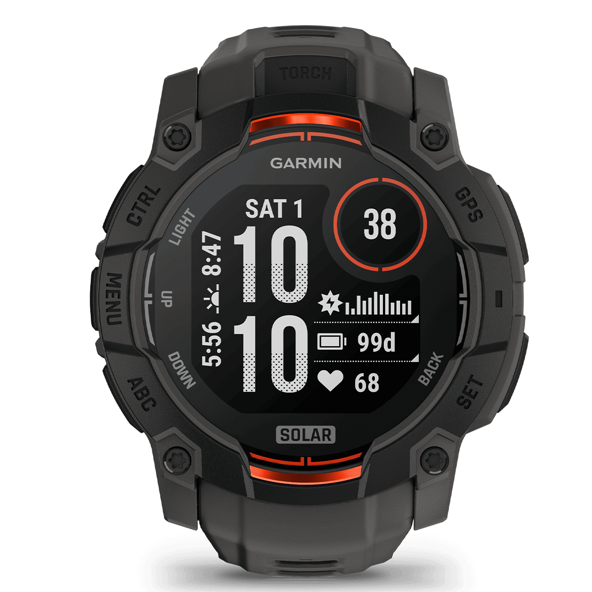 GARMIN Instinct 3 Series 50mm SOLAR Black with Charcoal Smartwatch