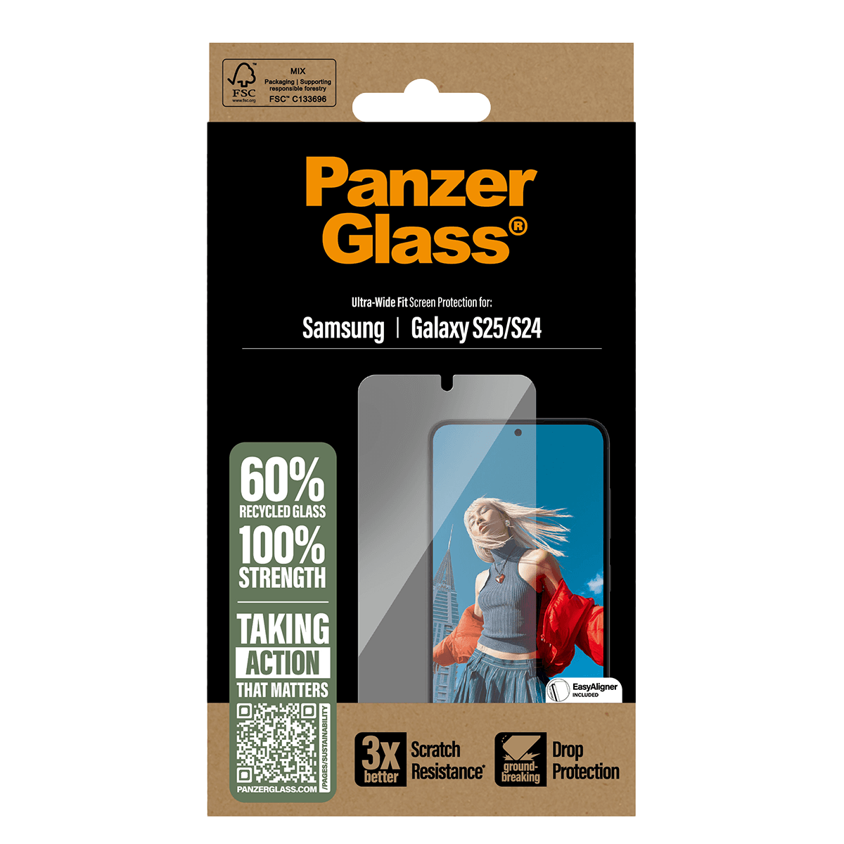 Γυαλί Προστασίας Οθόνης PANZERGLASS Ultra - Wide Fit για SAMSUNG Galaxy S25/ S24 - 5