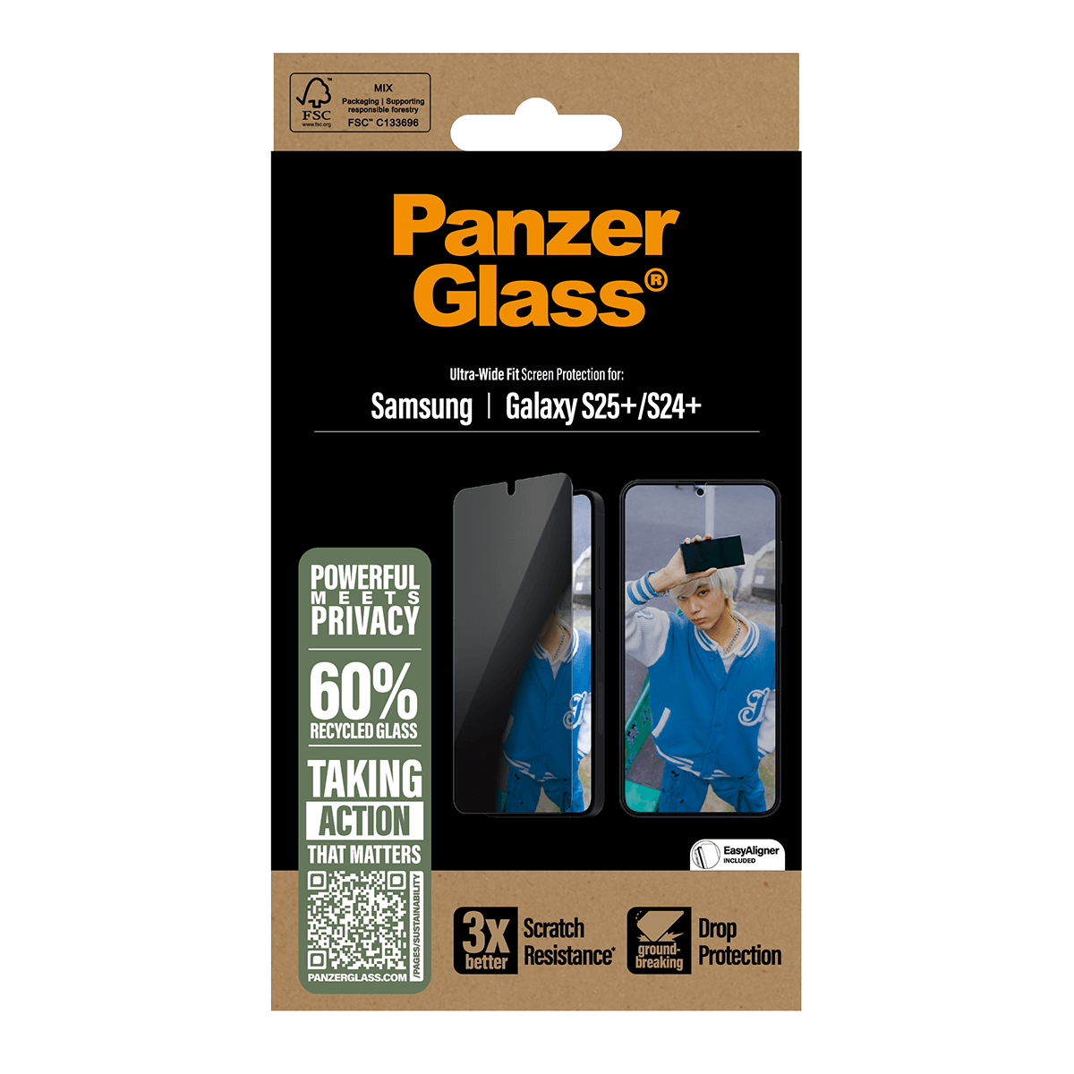 Γυαλί Προστασίας Οθόνης PANZERGLASS Ultra - Wide Fit Privacy για SAMSUNG Galaxy S24+/ S25+ - 4