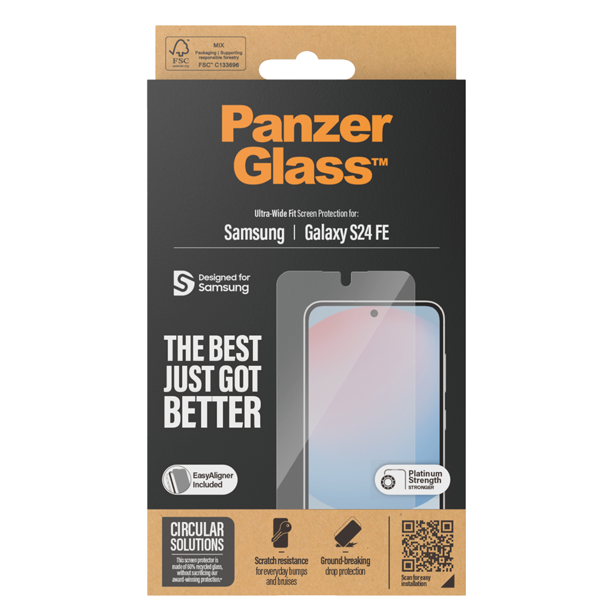 Γυαλί Προστασίας Οθόνης με Πλαίσιο PANZERGLASS Ultra - Wide Fit για SAMSUNG Galaxy S24 FE - 4