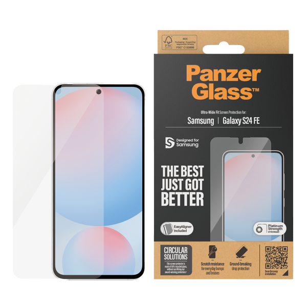 Γυαλί Προστασίας Οθόνης με Πλαίσιο PANZERGLASS Ultra - Wide Fit για SAMSUNG Galaxy S24 FE