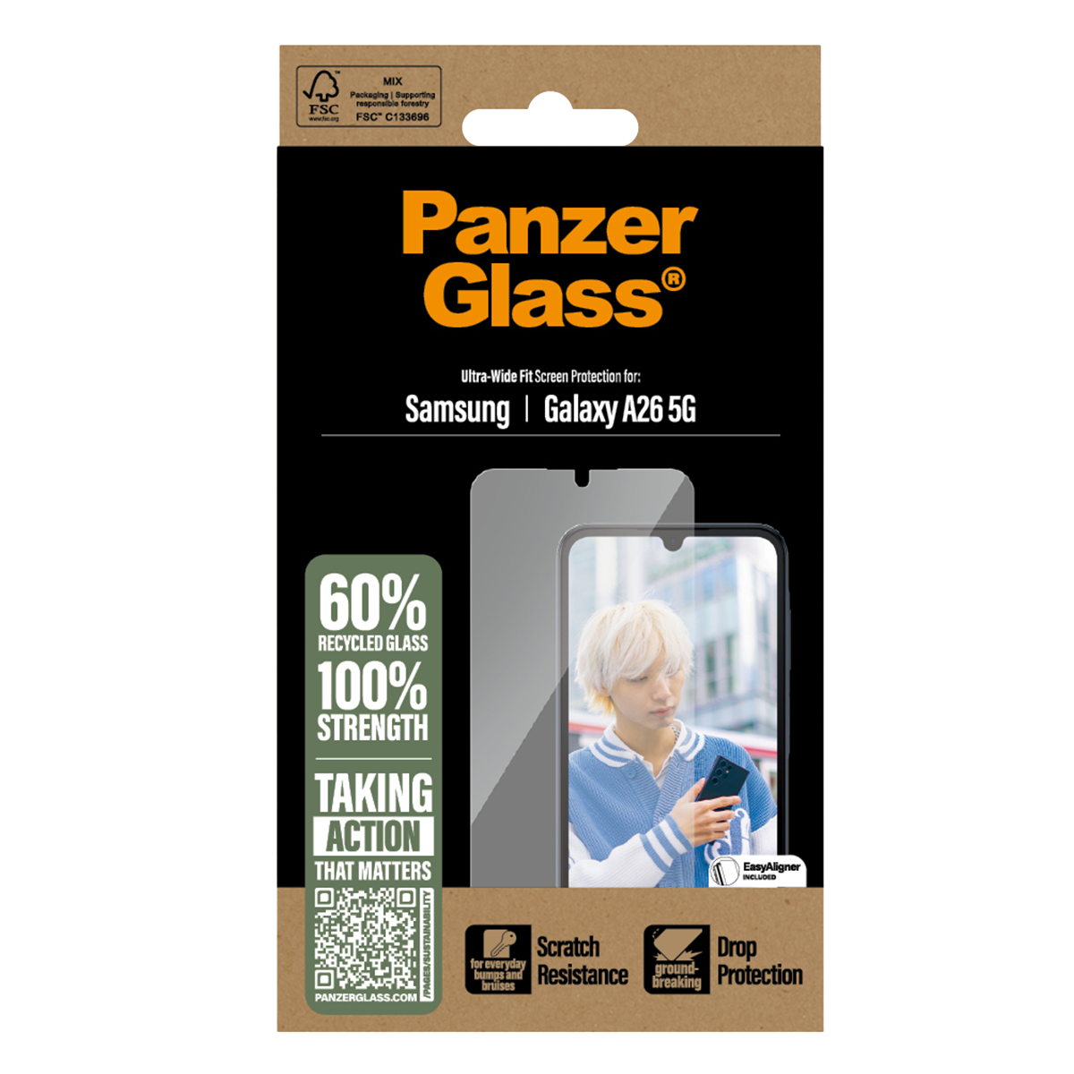 Γυαλί Προστασίας Οθόνης PANZERGLASS Ultra - Wide Fit για SAMSUNG Galaxy Α26 5G - 3
