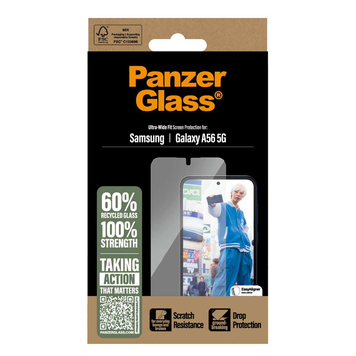 Γυαλί Προστασίας Οθόνης PANZERGLASS Ultra - Wide Fit για SAMSUNG Galaxy Α56 5G - 3