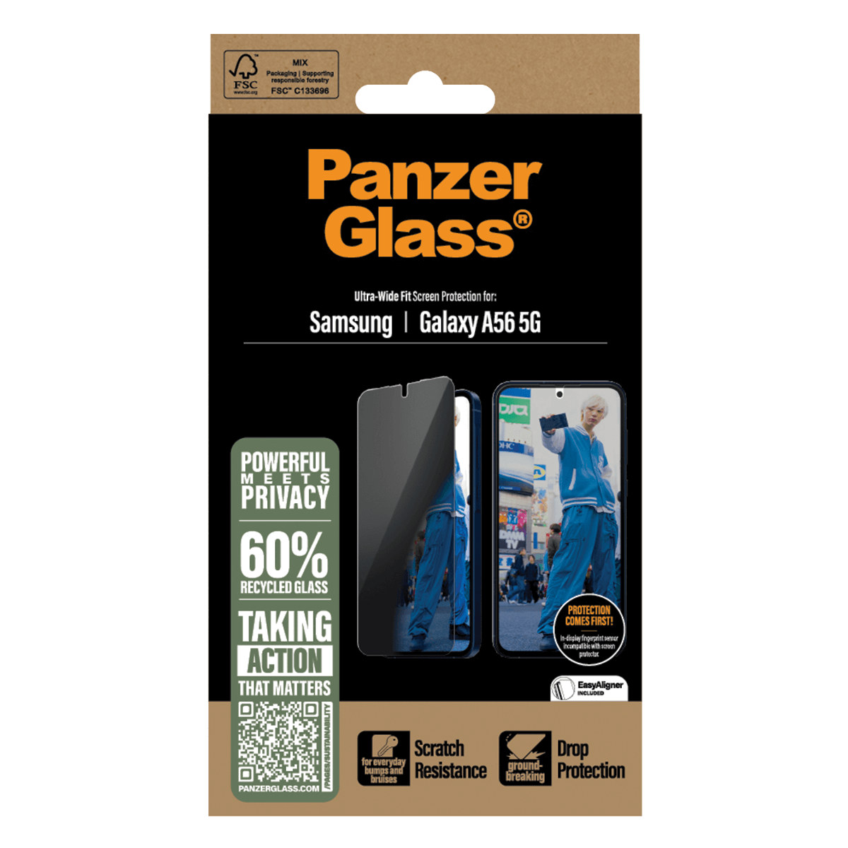 Γυαλί Προστασίας Οθόνης PANZERGLASS Ultra - Wide Fit Privacy για SAMSUNG Galaxy A56 5G - 4