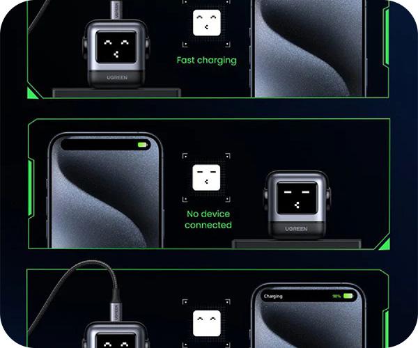 φορτιστής ταξιδίου UGREEN 3Port Gan 65W