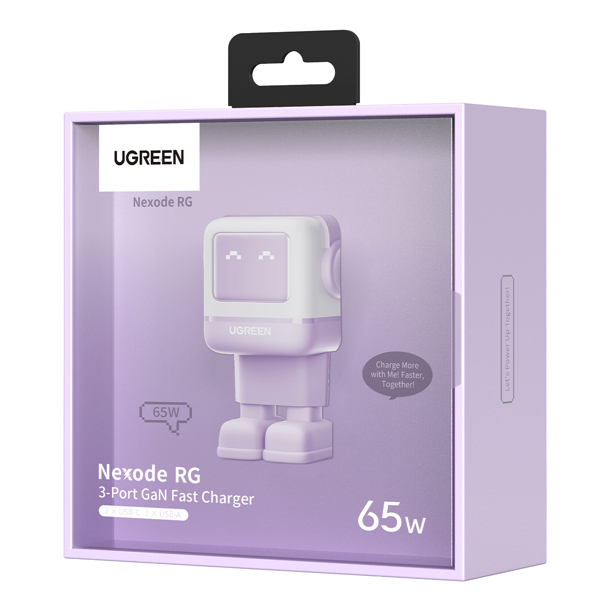 Φορτιστής Ταξιδίου UGREEN 3Port GaN 65W Μωβ - 4