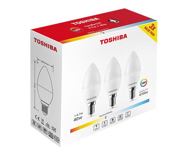 λαμπτήρας LED TOSHIBA C37 E14 4.7W