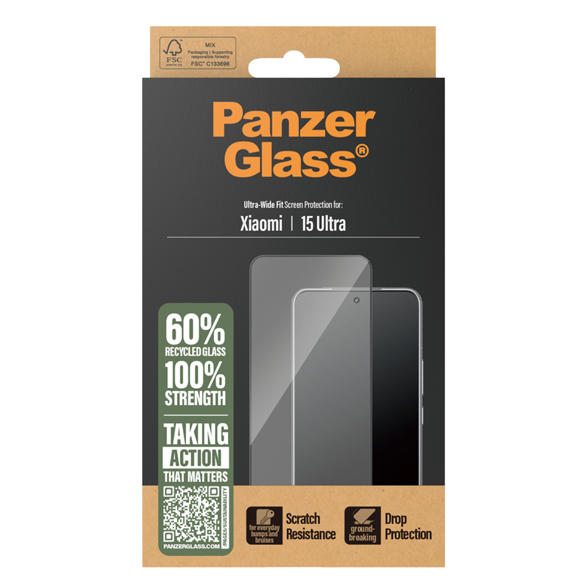 Γυαλί Προστασίας Οθόνης με Πλαίσιο PANZERGLASS Ultra - Wide Fit για XIAOMI 15 Ultra 5G - 4