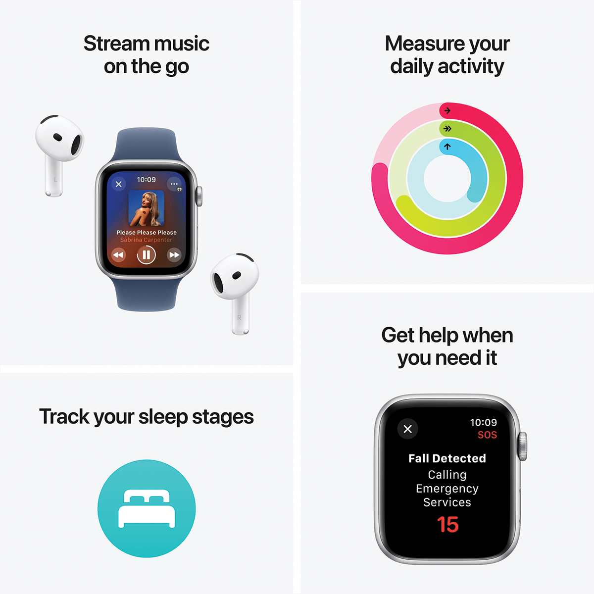 APPLE Watch SE GPS + Cellular 44mm Midnight Aluminioum Case with Midnight Sport Band Medium/ Large Smartwatch - 3