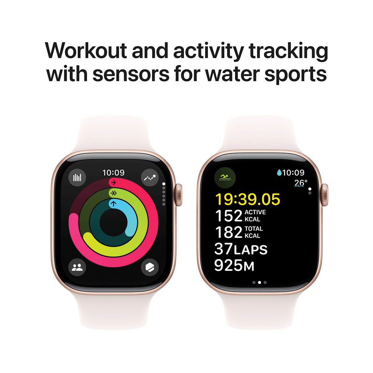 APPLE Watch Series 10 GPS + Cellular 46mm Rose Gold Aluminium Case with Light Blush Sport Band Medium/ Large Smartwatch - 4