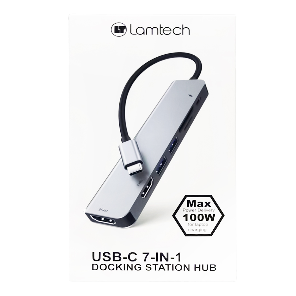 Hub USB Type-C LAMTECH με 7 θύρες 100W - 2