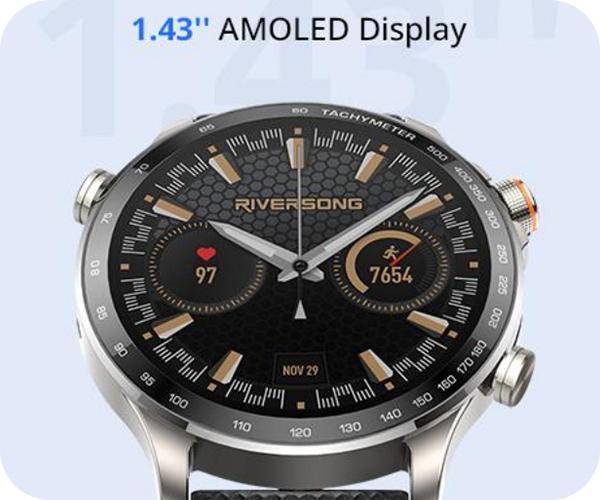 RIVERSONG Motive 10GT Black Smartwatch amoled