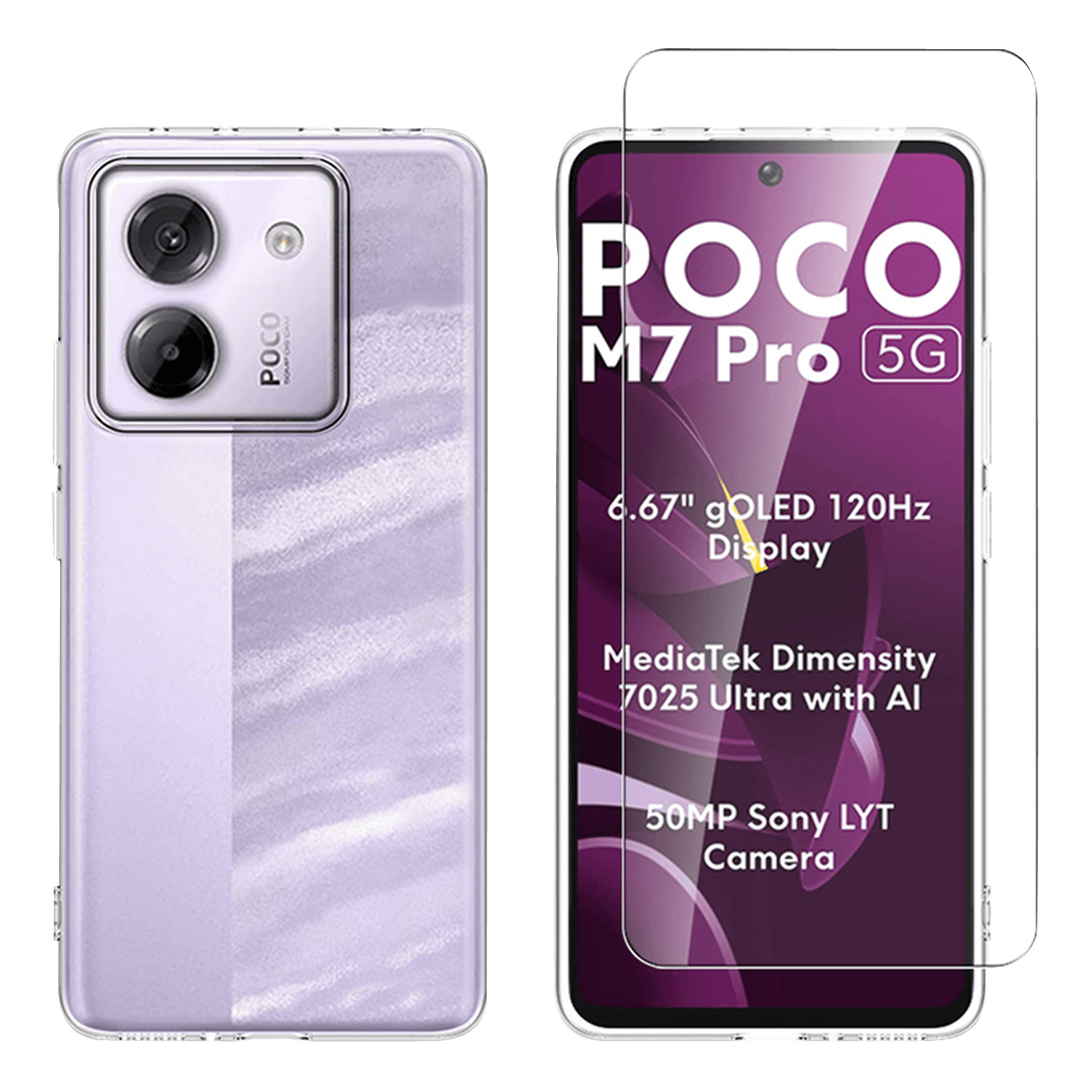 Διάφανη Θήκη + Γυαλί Προστασίας Οθόνης COSY για POCO M7 Pro 5G