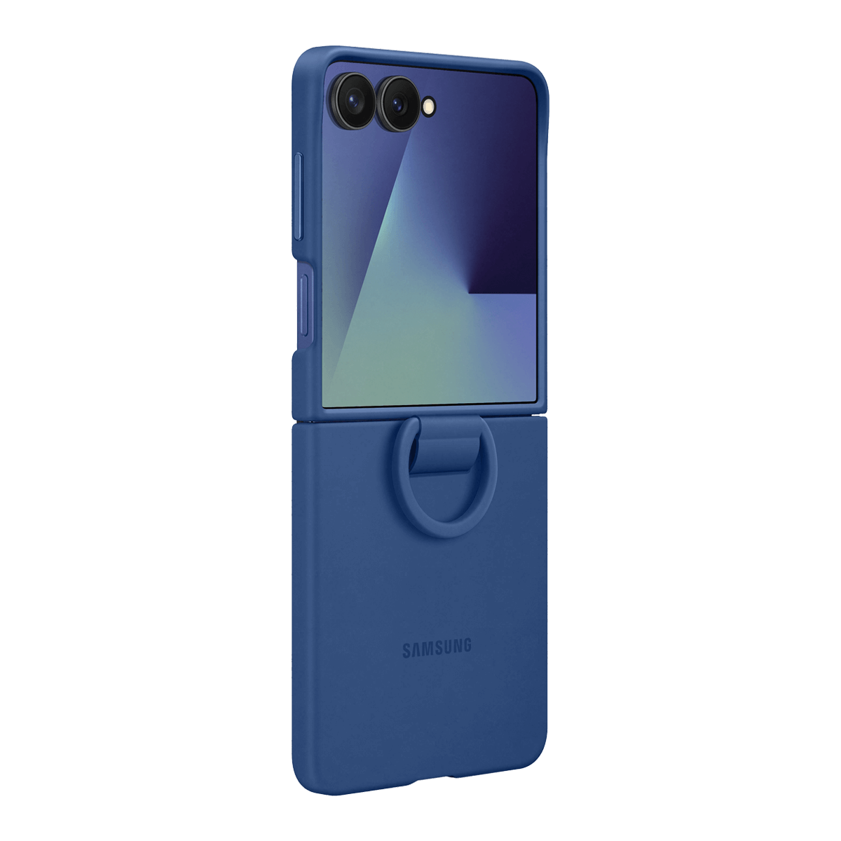 Θήκη Σιλικόνης SAMSUNG Galaxy Z Flip7 με Δαχτυλίδι Λαβής Μπλε - 2
