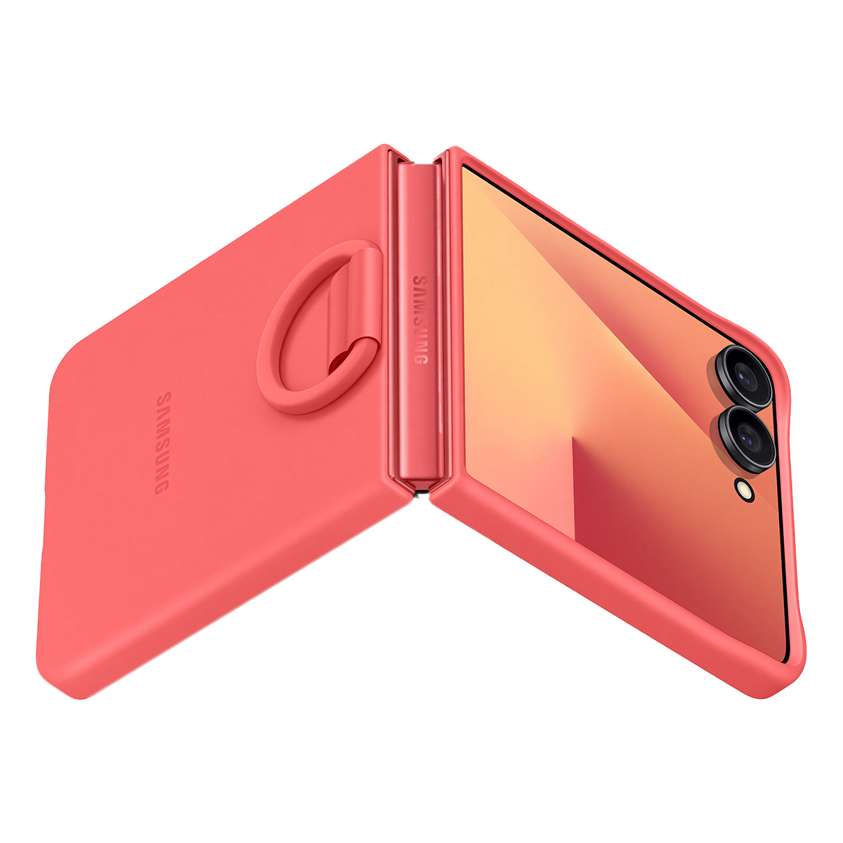 Θήκη Σιλικόνης SAMSUNG Galaxy Z Flip7 με Δαχτυλίδι Λαβής  Red - 5