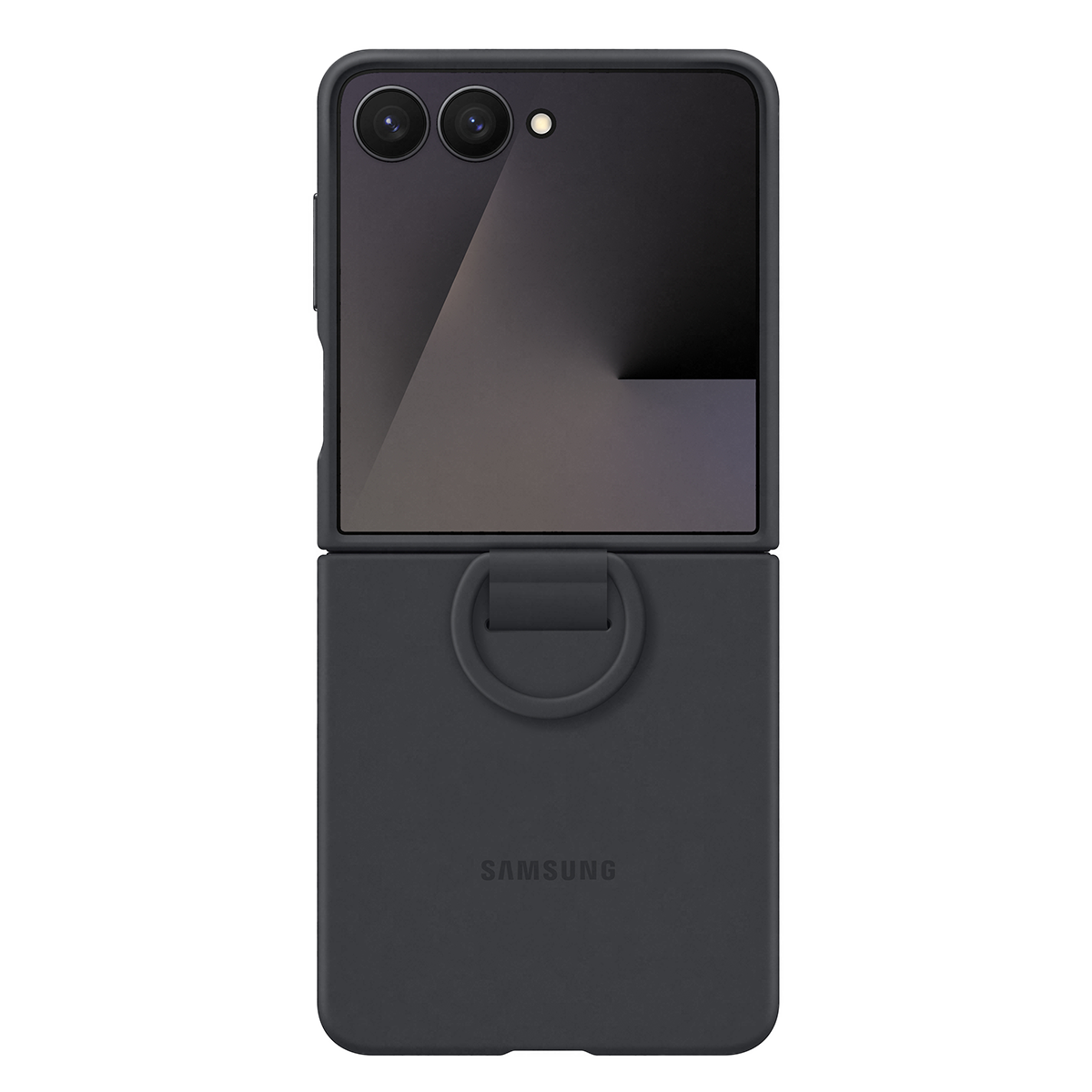 Θήκη Σιλικόνης SAMSUNG Galaxy Z Flip7 με Δαχτυλίδι Λαβής Black