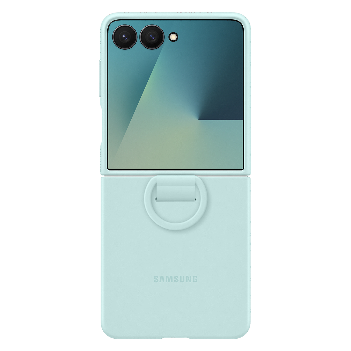 Θήκη Σιλικόνης SAMSUNG Galaxy Z Flip7 με Δαχτυλίδι Λαβής Mint