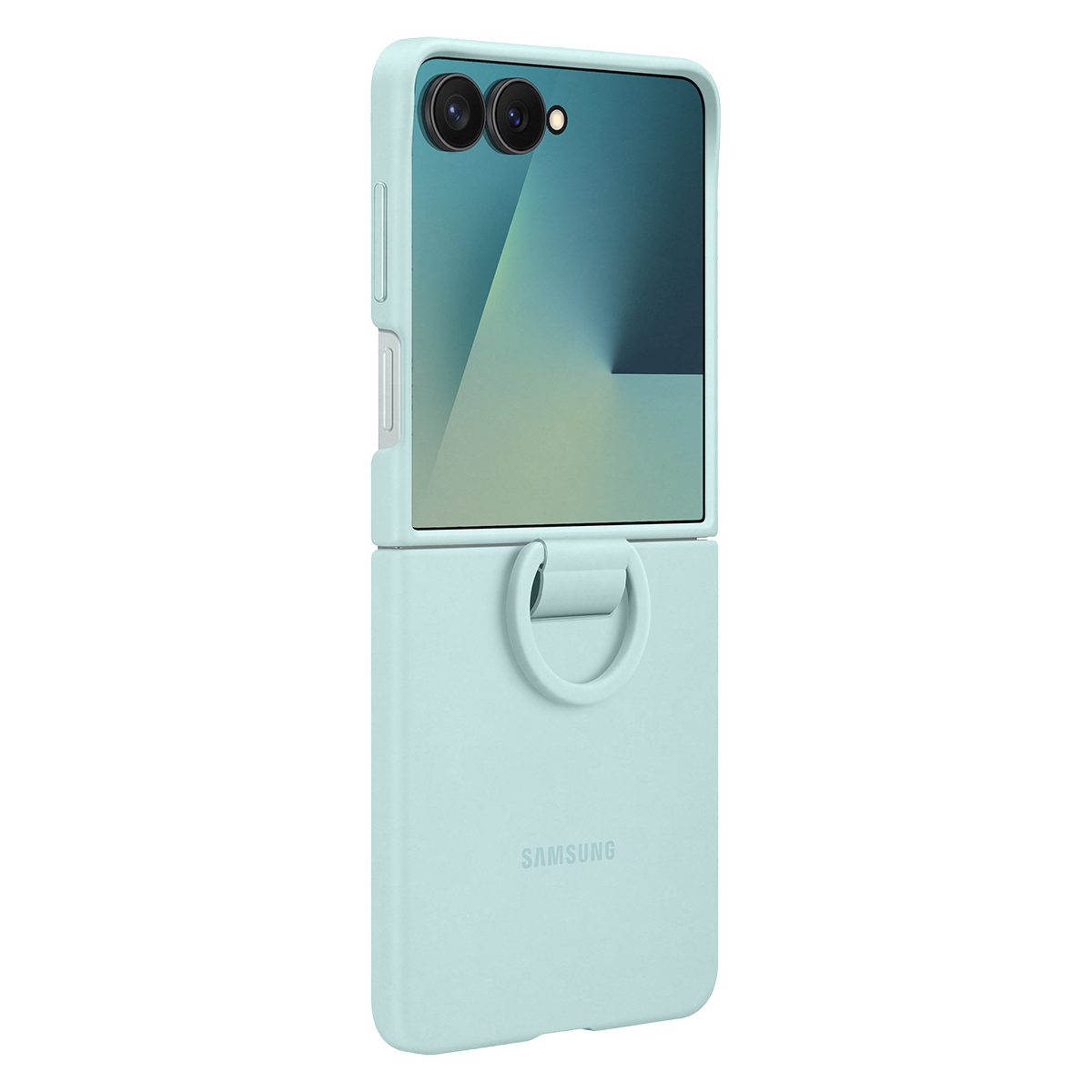 Θήκη Σιλικόνης SAMSUNG Galaxy Z Flip7 με Δαχτυλίδι Λαβής Mint - 5