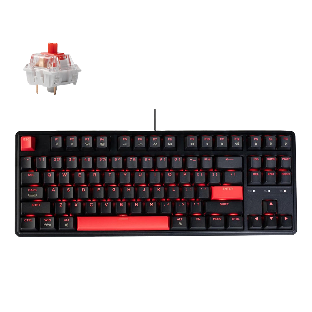 Ενσύρματο Gaming Πληκτρολόγιο KEYCHRON C3 Pro Wired Mechanical Red Switches