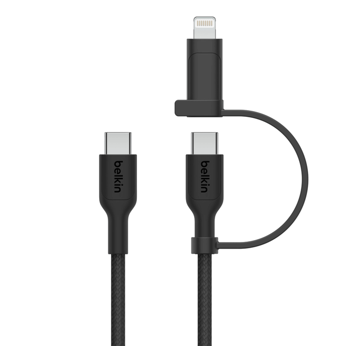 Καλώδιο BELKIN Braided 2 σε 1 USB Type-C σε Lightning 1.5 Μέτρο Μαύρο
