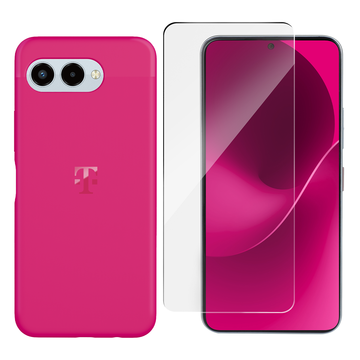 Θήκη TPU + Γυαλί Προστασίας Οθόνης T Phone 3 5G Magenta
